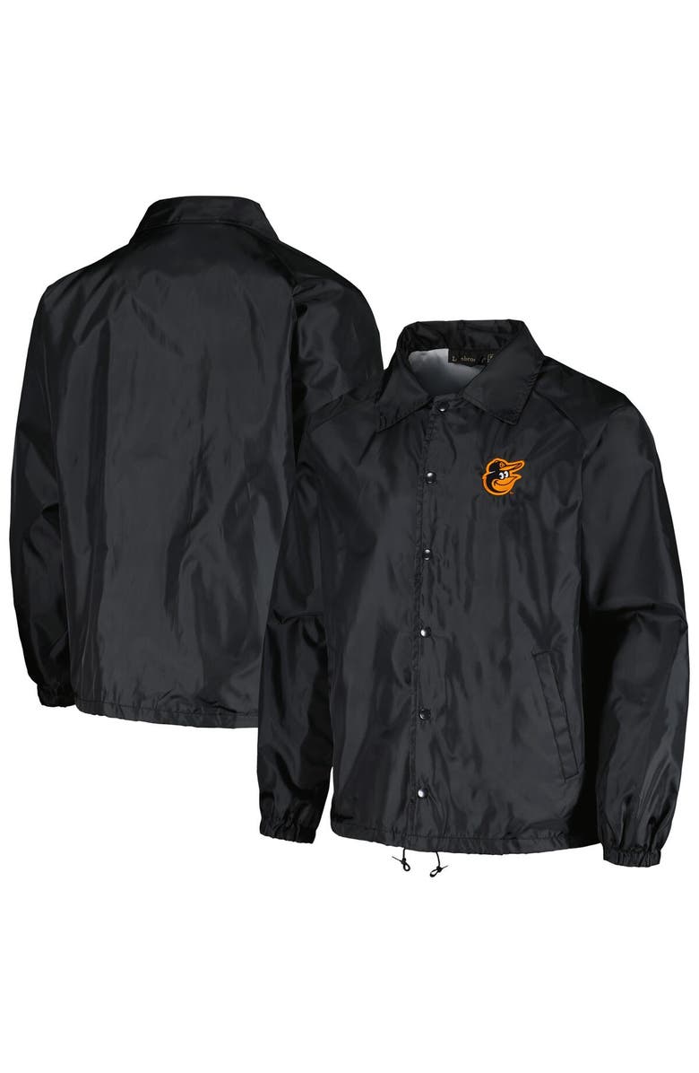 DUNBROOKE Men's Dunbrooke Black Baltimore Orioles Coach's Raglan Full-Snap Windbreaker Jacket, Main, color, Black