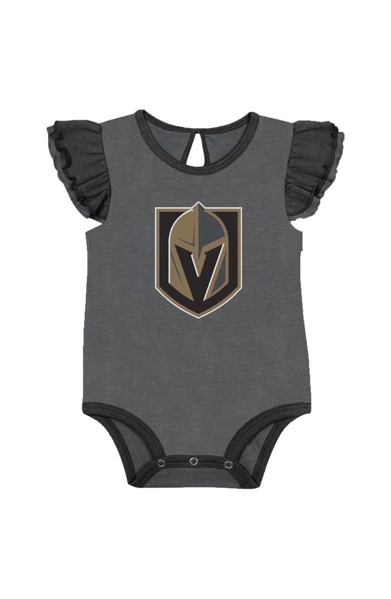 Outerstuff Girls Infant Black/Gray Vegas Golden Knights Two-Pack Training Bodysuit Set, Alternate, color, Black