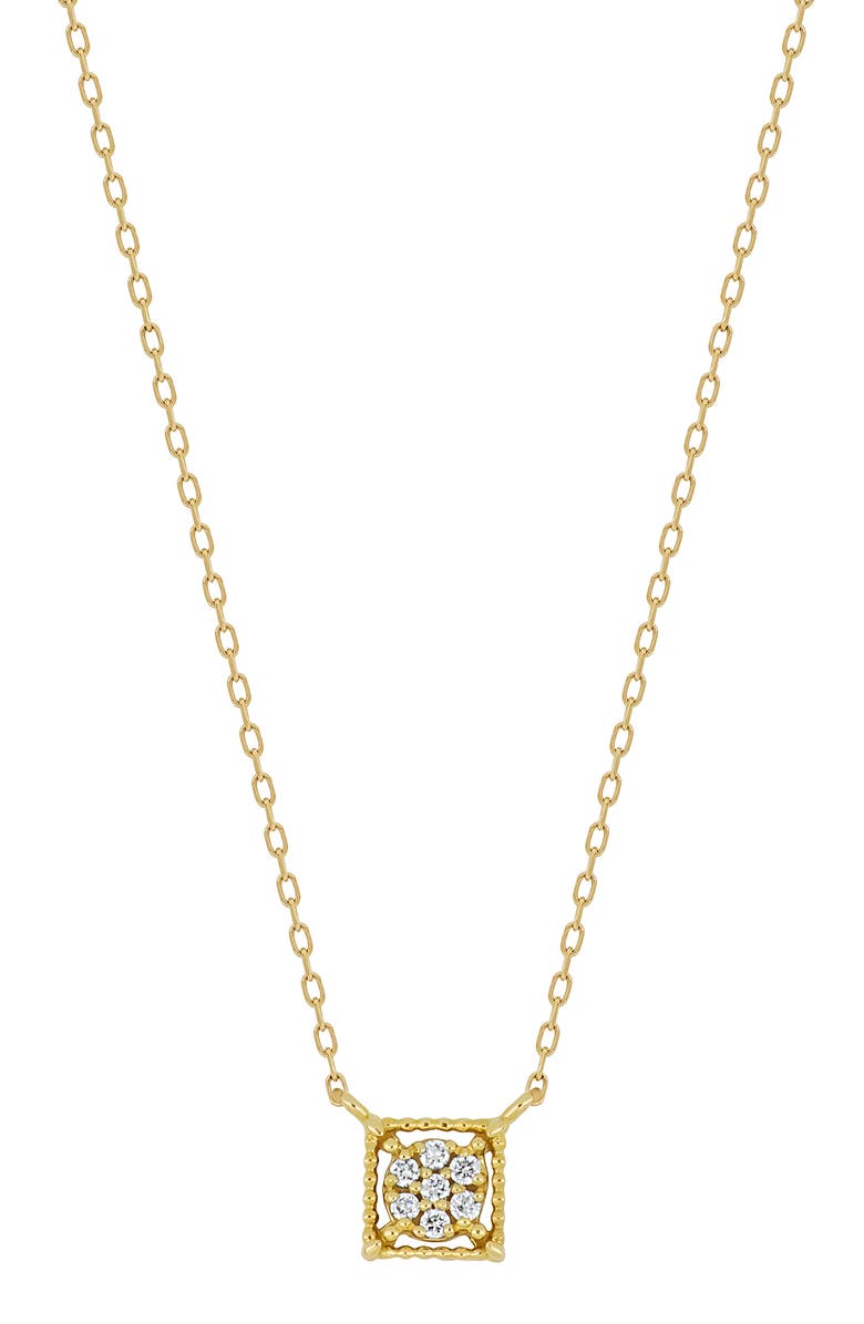 Bony Levy Icon 18K Yellow Gold Pavé Diamond Square Pendant Necklace, Main, color, 18K Yellow Gold