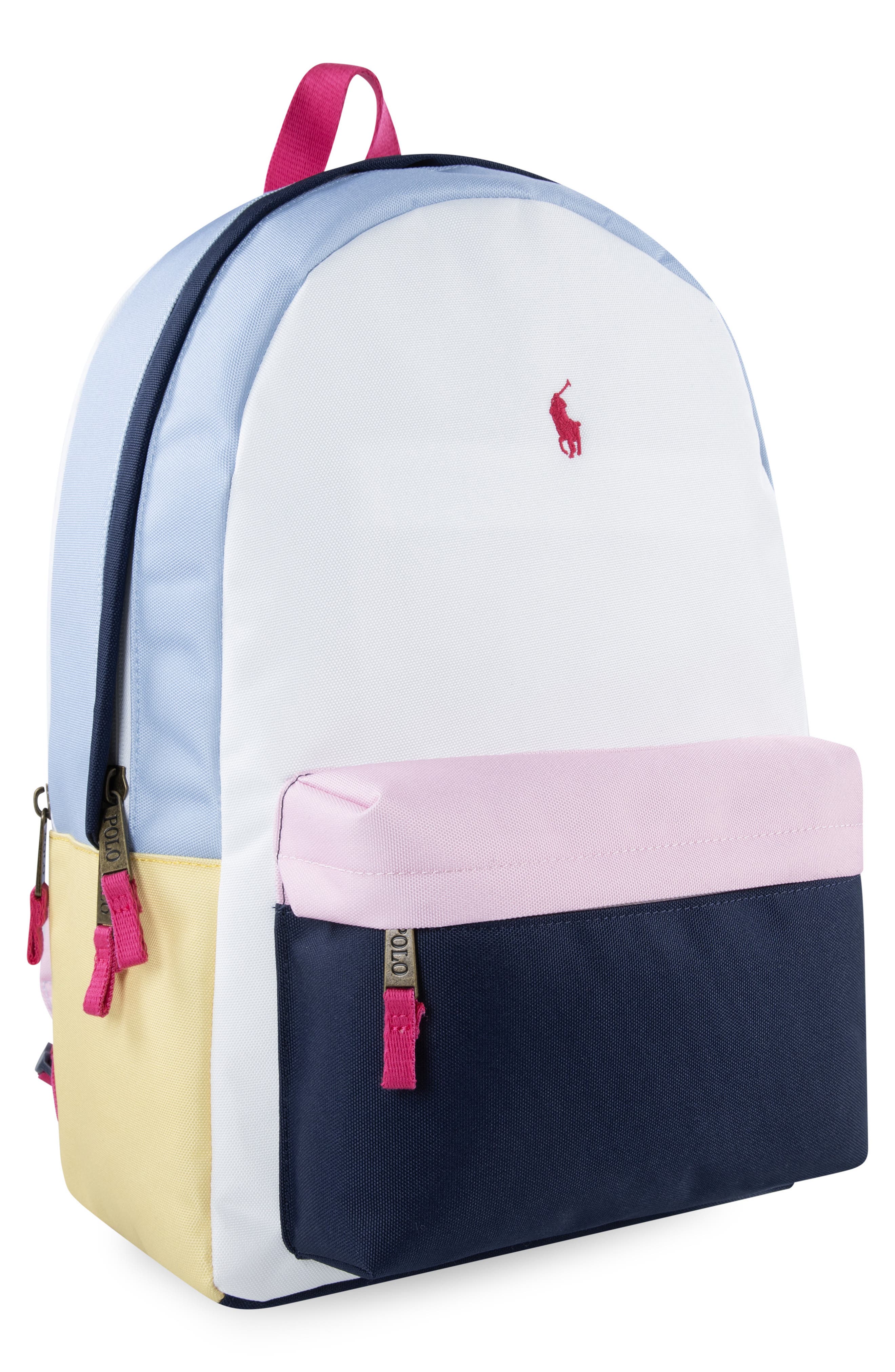 Ralph Lauren Kids' Colorblock Backpack, Alternate, color, White / Multi