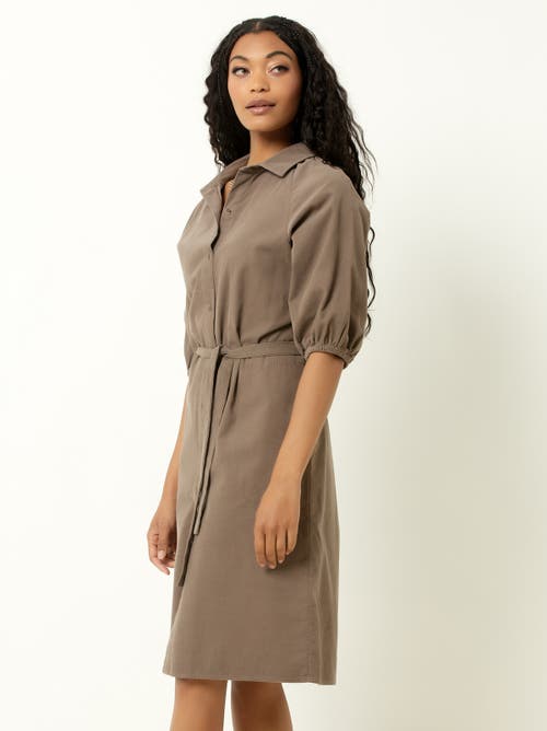 Single Stitch Corduroy Midi Shirtdress In Multi