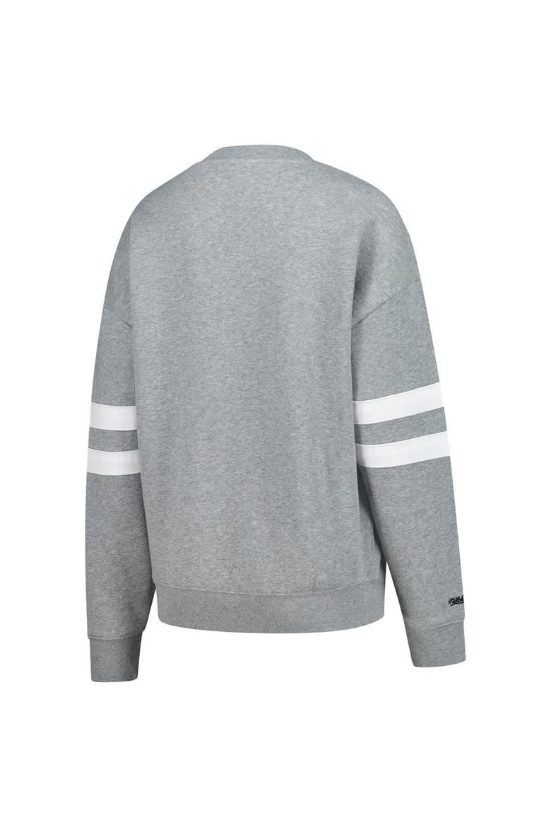 Women's Mitchell & Ness  Heather Gray Pittsburgh Pirates Lightweight Logo Pullover Sweatshirt, Alternate, color, Heather Gray