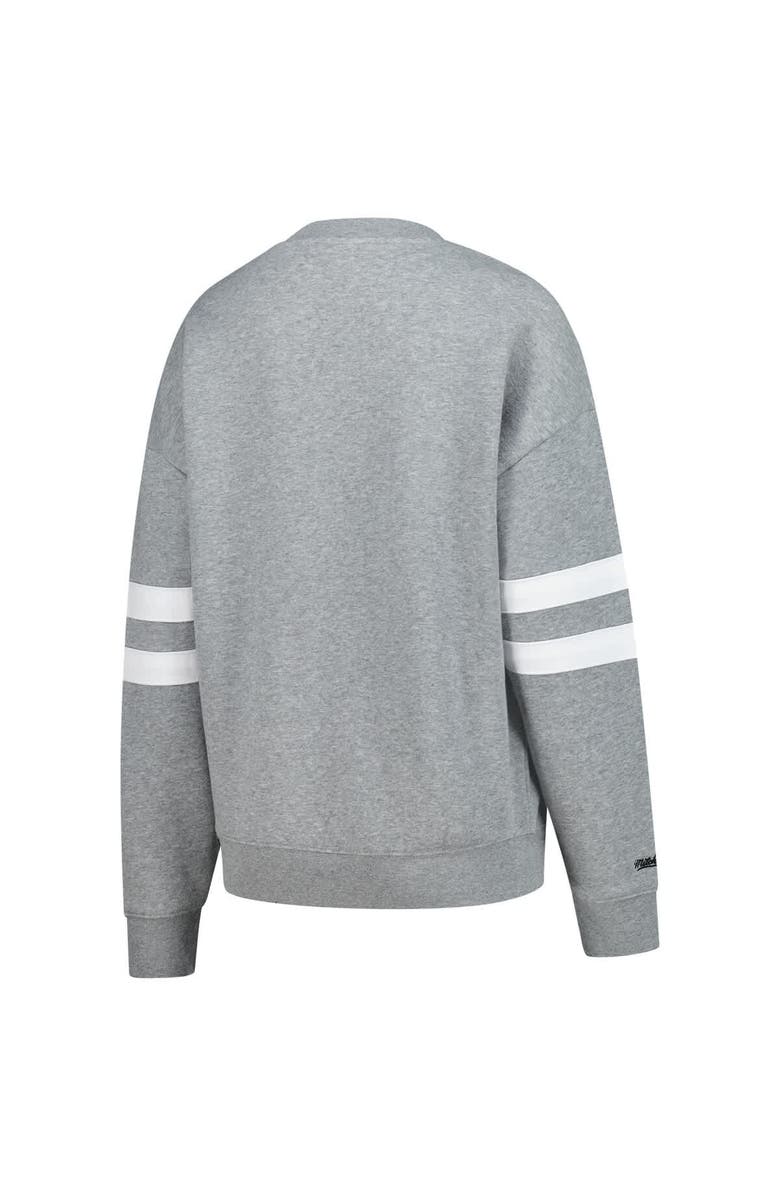 Mitchell & Ness Women's Mitchell & Ness  Heather Gray Pittsburgh Pirates Lightweight Logo Pullover Sweatshirt, Alternate, color, Heather Gray