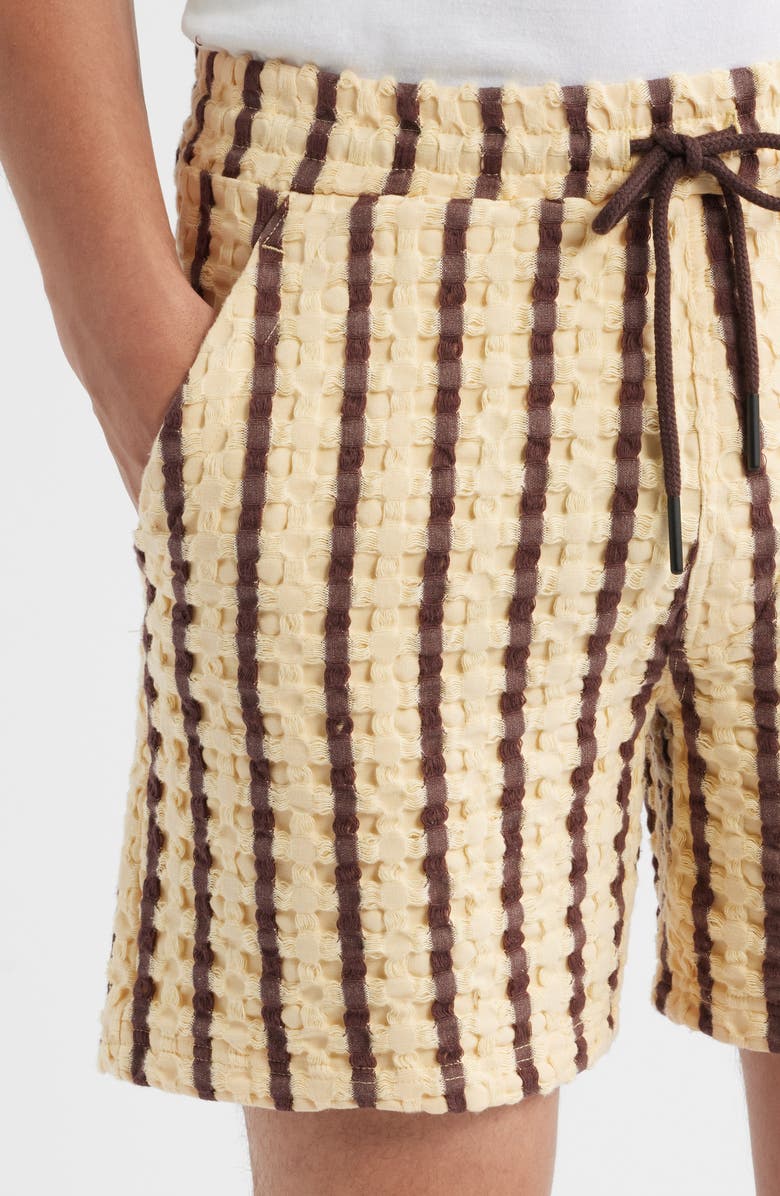 OAS Porto Stripe Waffle Shorts, Alternate, color, Tartufo