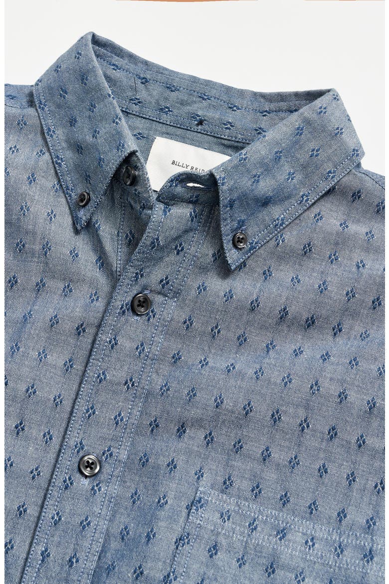 Tuscumbia Diamond Dobby Button-Down Shirt, Alternate, color, CHAMBRAY BLUE