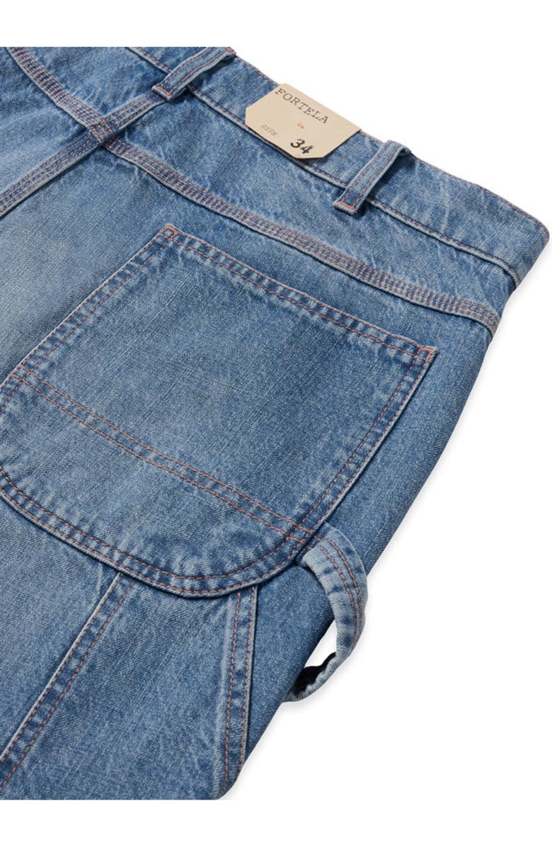 Fortela Allen Workwear Stone Wash Denim Trousers, Alternate, color, Blue