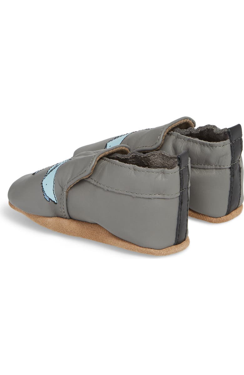 Robeez<sup>®</sup> Sharktastic Moccasin Crib Shoe, Alternate, color,