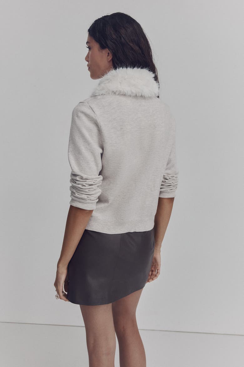 Collared Cardigan, Alternate, color, Light beige melange