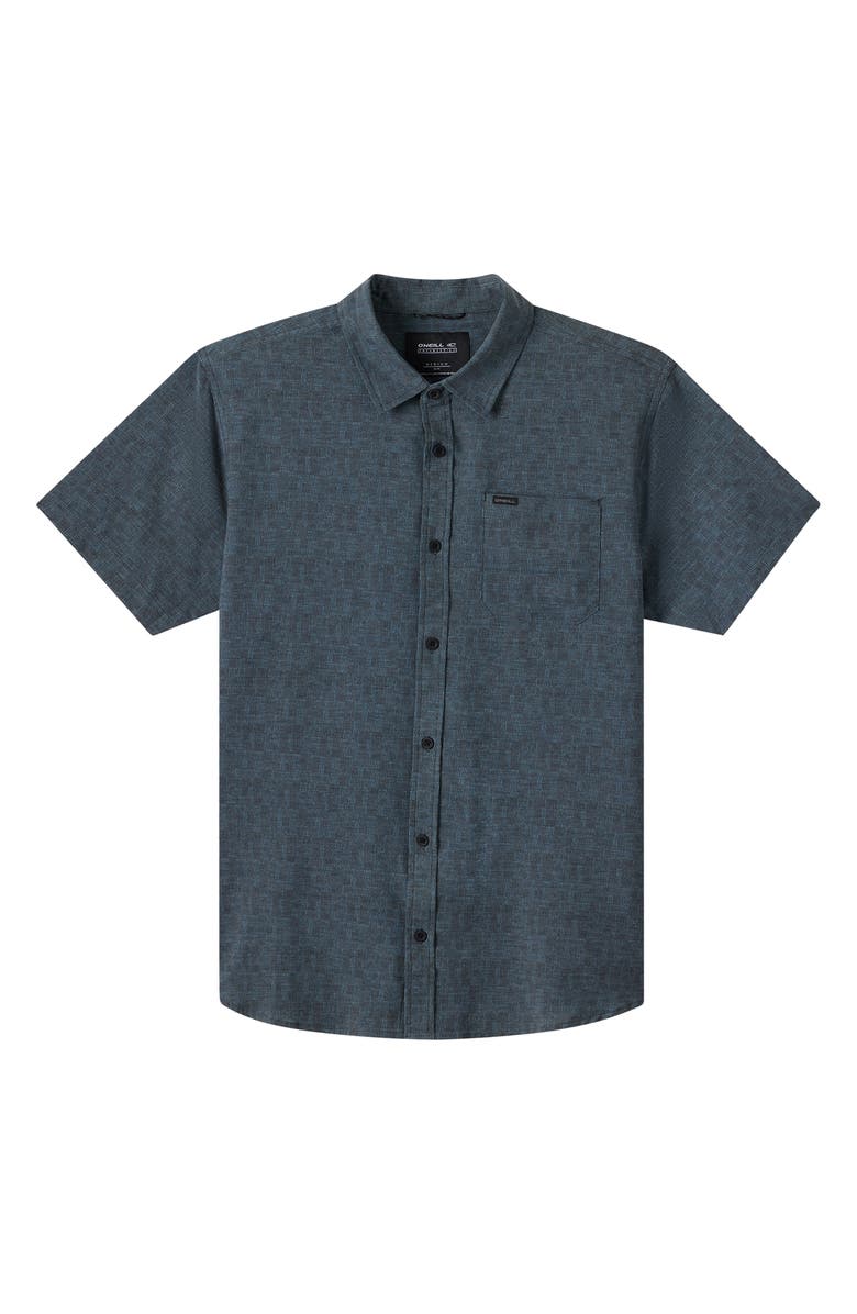 O'Neill TRVLR Performance Short Sleeve Button-Up Shirt, Main, color, Black