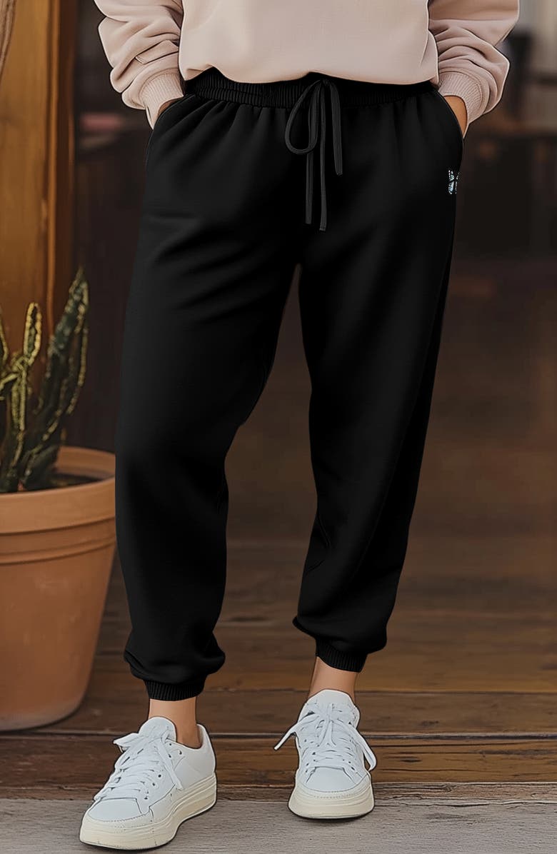 Dalix Butterfly Jogger Sweatpant, Alternate, color, Black