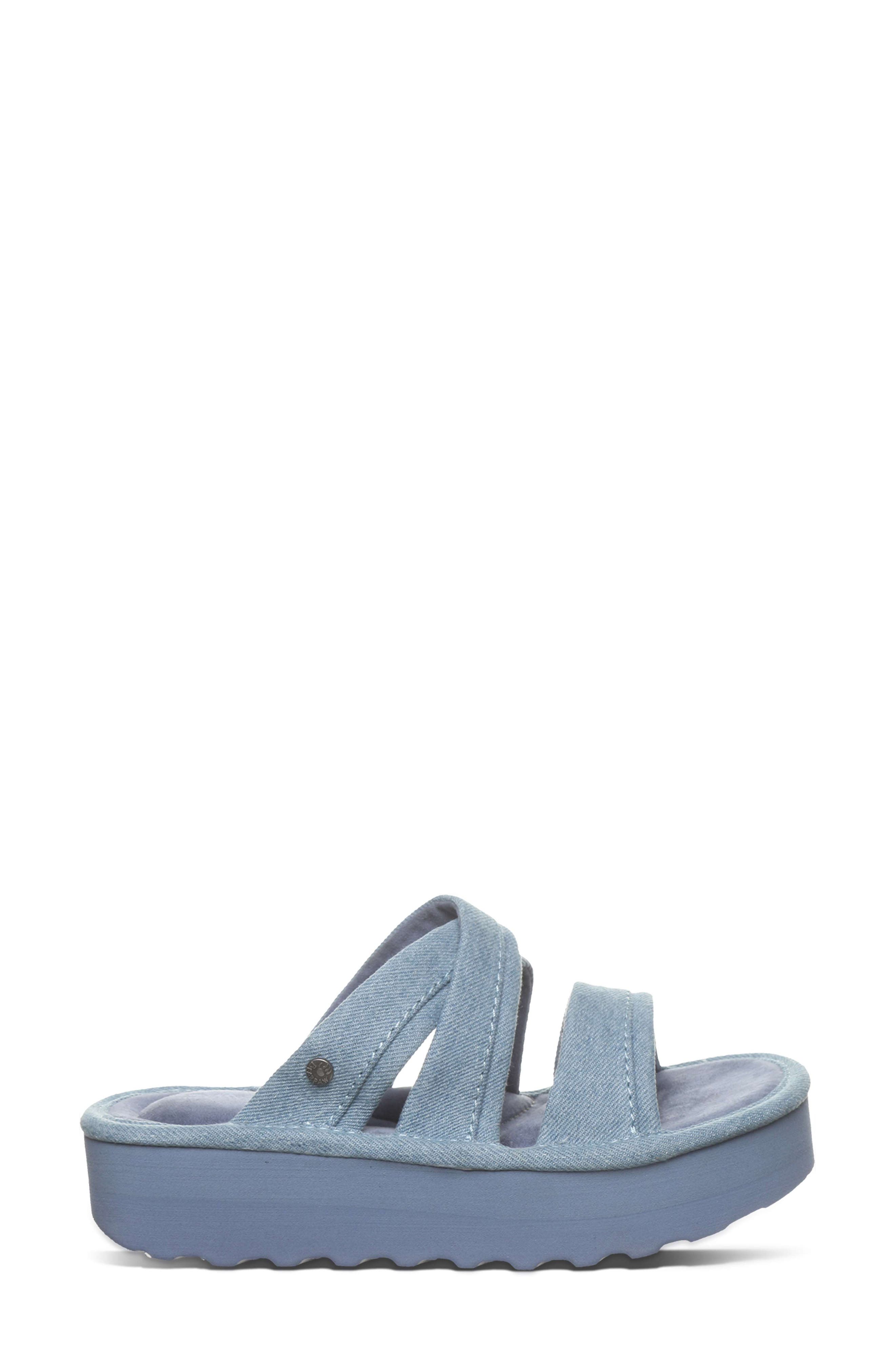 BEARPAW Altitude Platform Slide Sandal, Alternate, color, Denim Blue