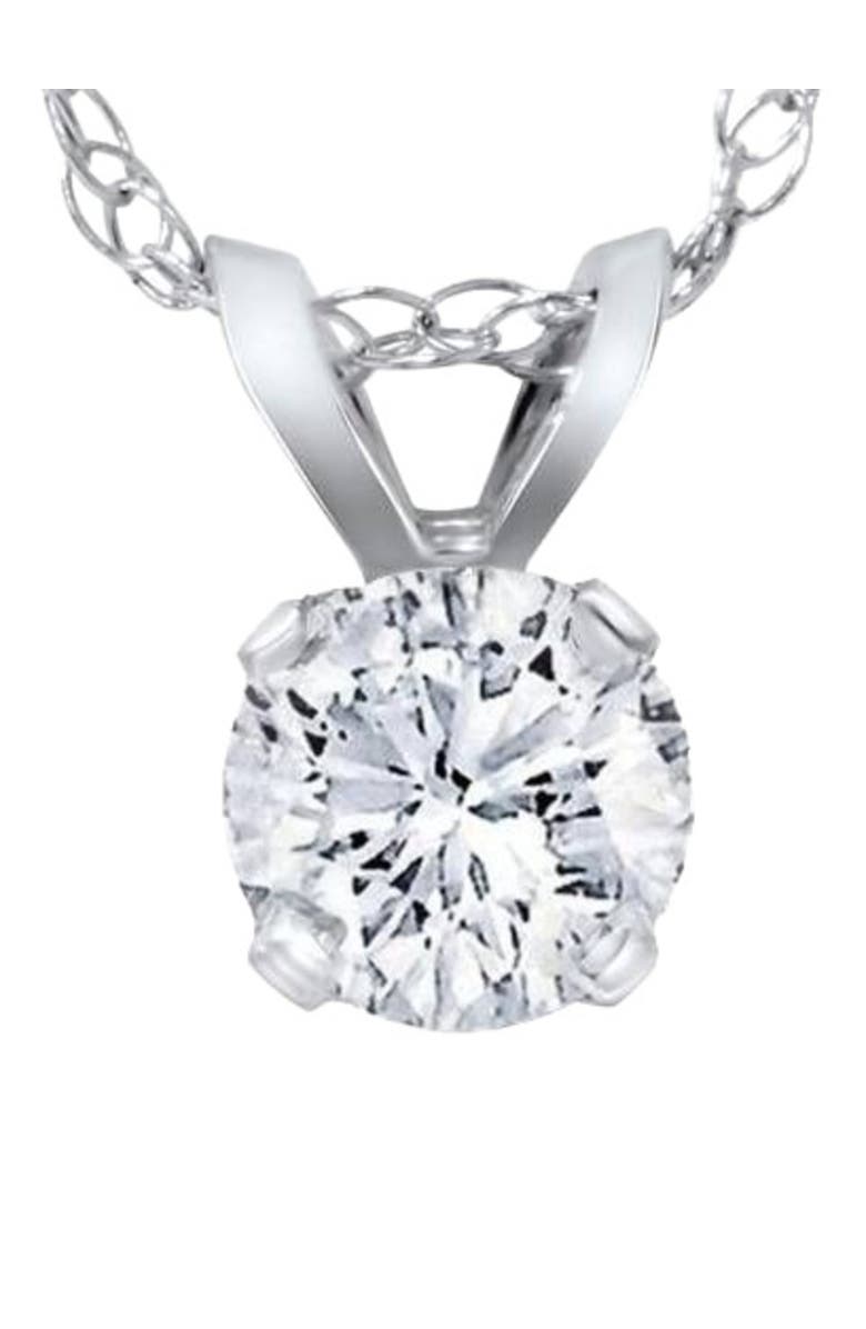 Bliss Diamond 1/4ct Solitaire Round Lab Grown Diamond Pendant 14K Gold, Main, color, 