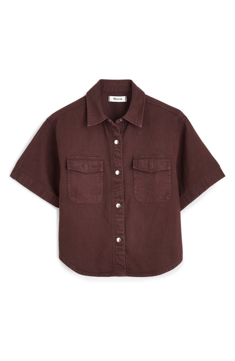Madewell Airy Denim Utility Pocket Shirt, Alternate, color, Burnt Cocoa