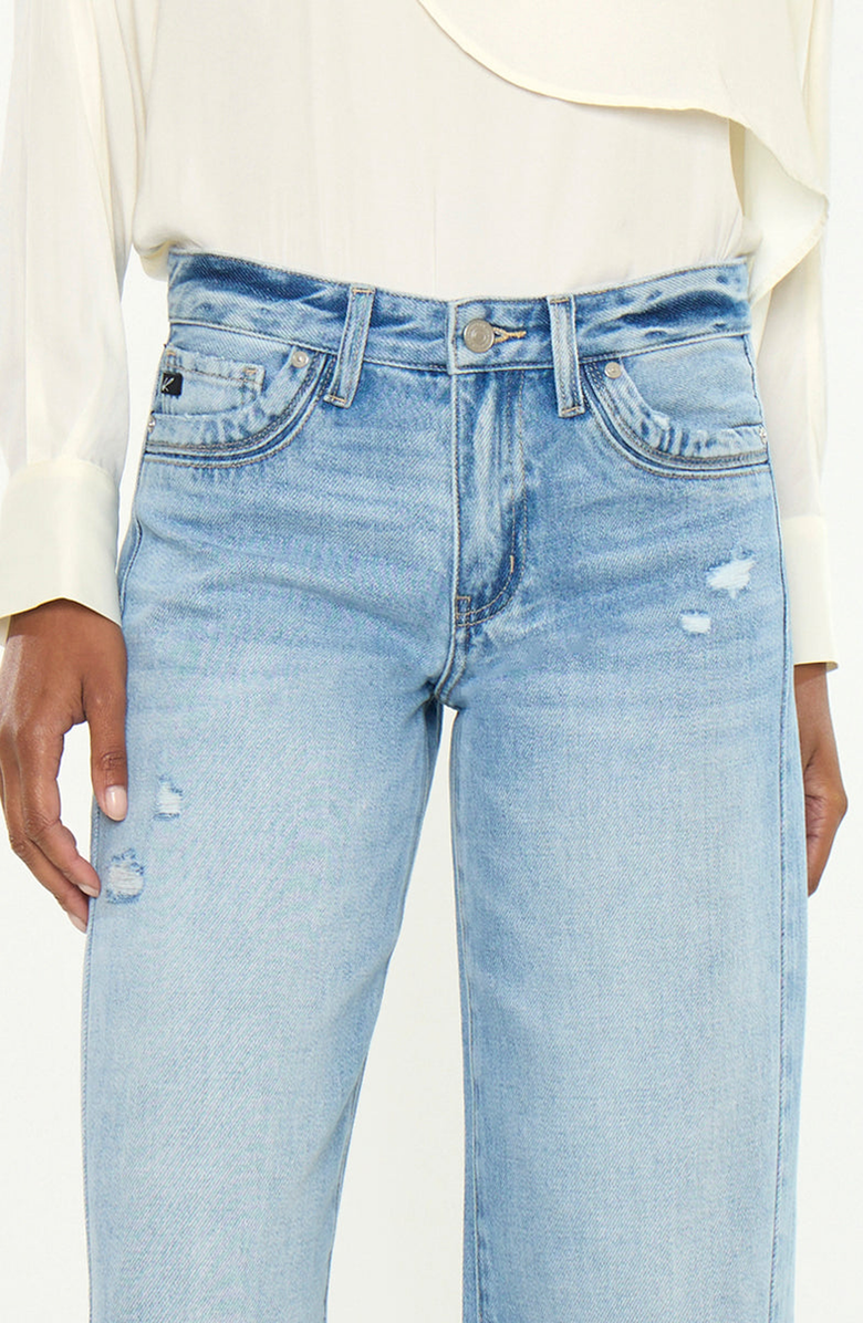 KanCan Selma Mid Rise Wide Jeans, Alternate, color, Medium Light