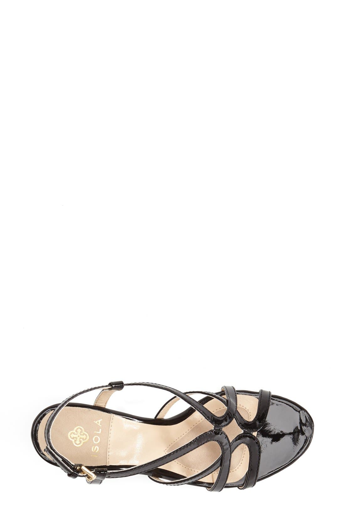 'Fidelia' Leather Wedge Sandal, Alternate, color, BLACK PATENT