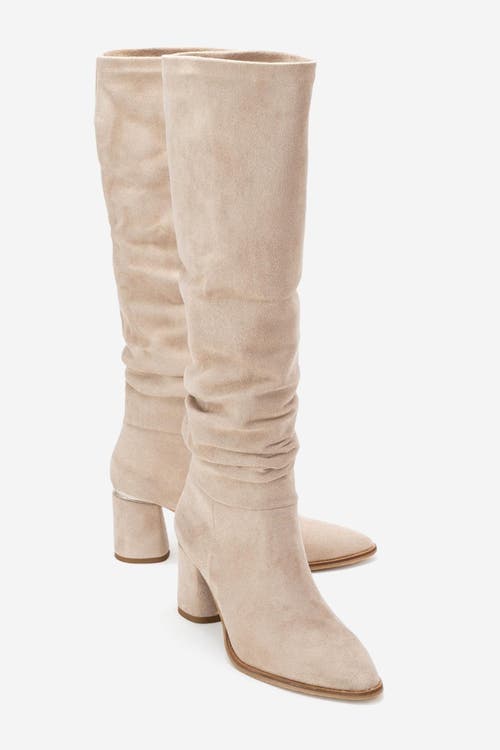 Prologue Shoes Vianella Block Heel Knee High Boot In Animal Print