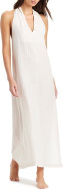 Sanctuary Twist Neck Cotton & Linen Cover-Up Dress