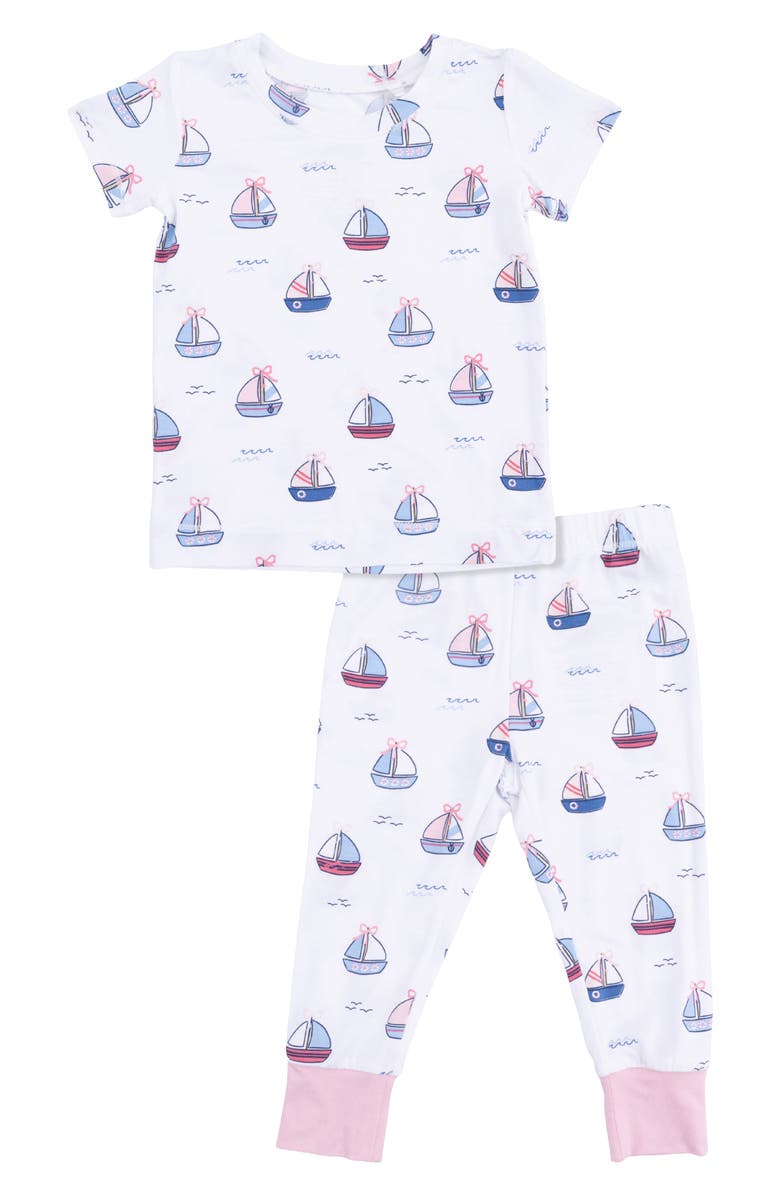 Angel Dear Kids' Bubbly Sailboats Shirt & Pants Set, Main, color,