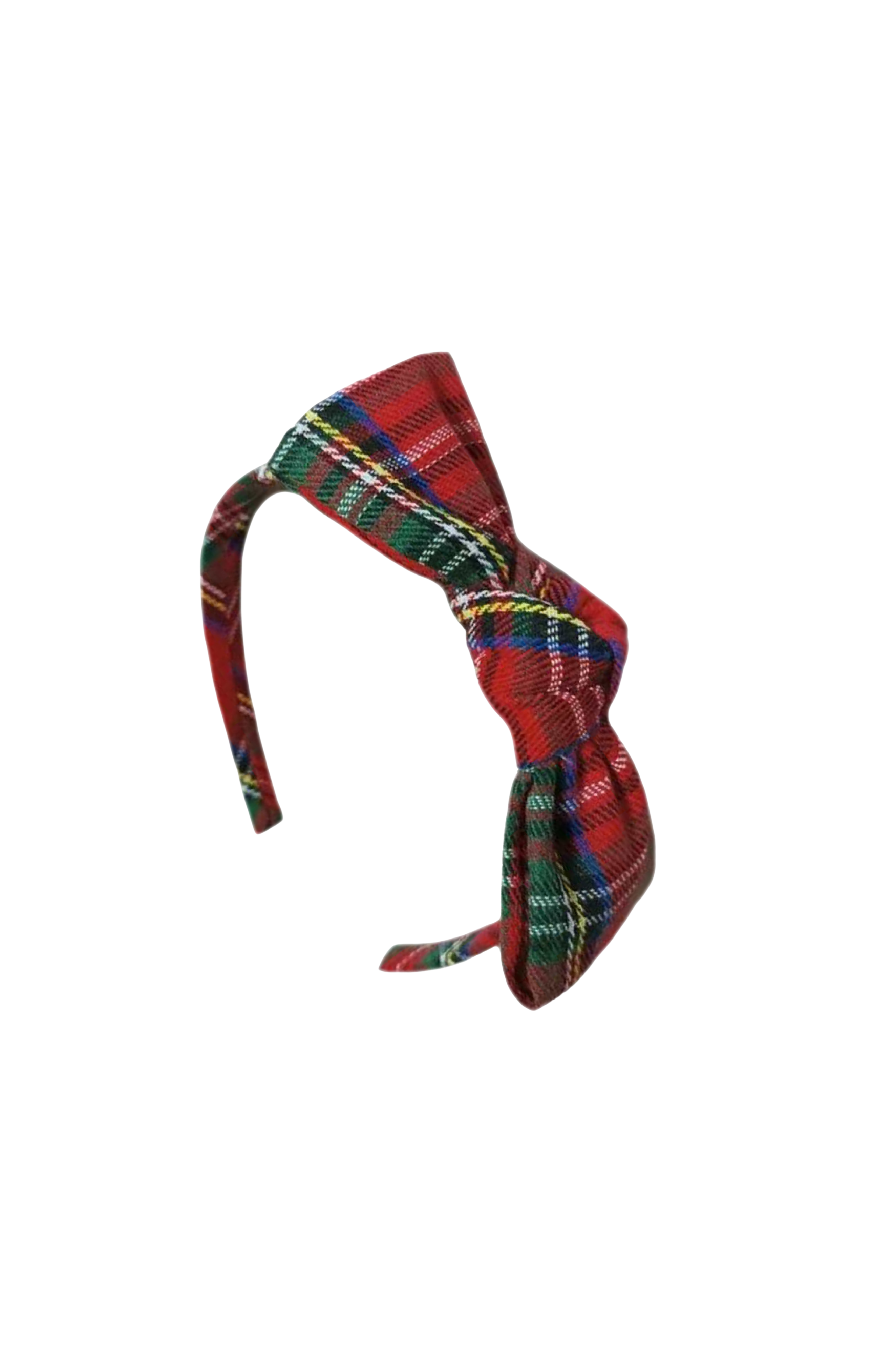 Bits & Bows Plaid Girls' Bow Headband in Red Plaid 