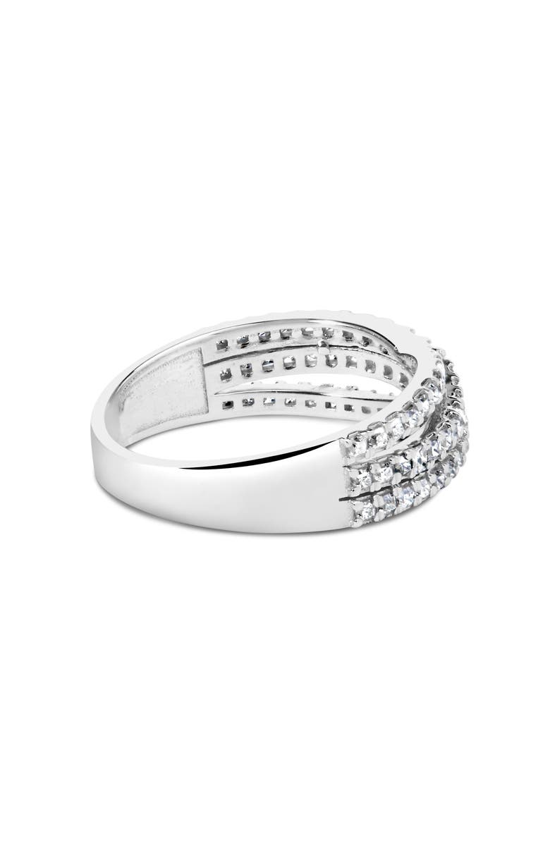 Haus of Brilliance 10K White Gold 3/4 Cttw Princess Natural Diamond Split Shank and Weave Band Ring, Alternate, color, White