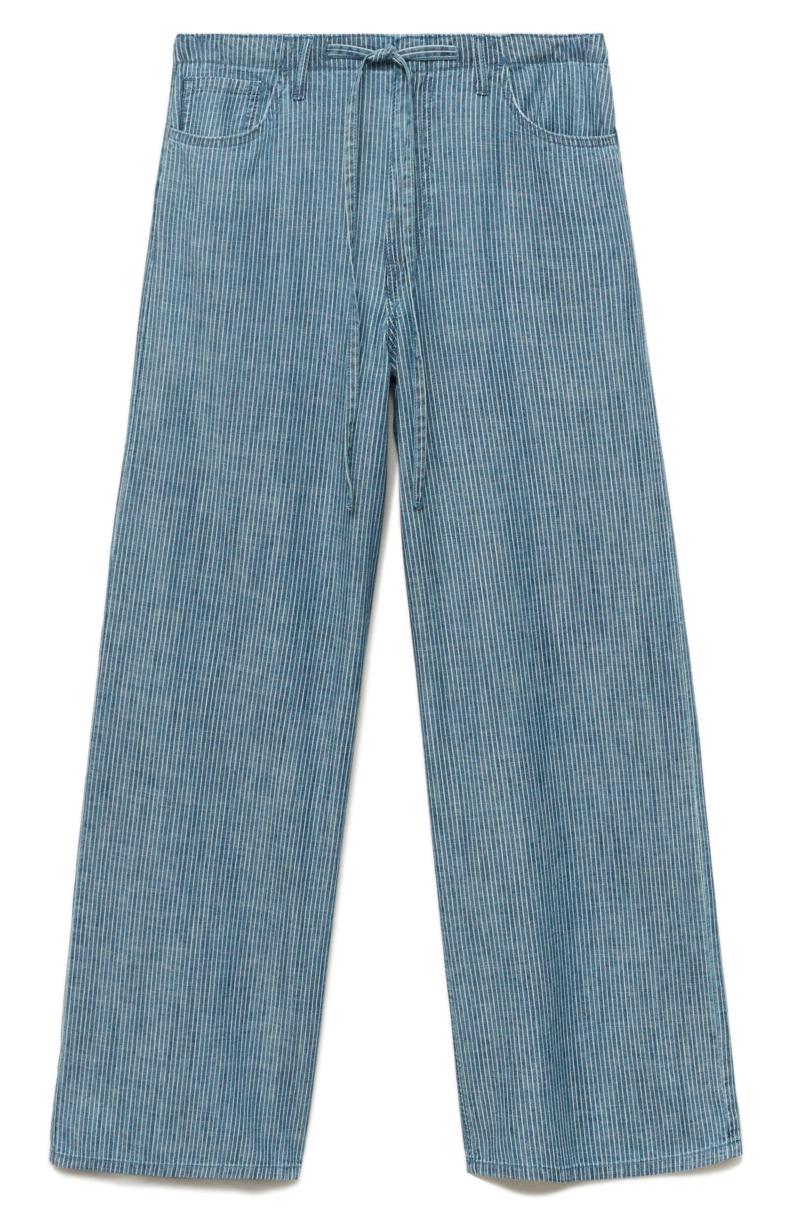 Drawstring Cotton & Linen Wide Leg Pants - image 2