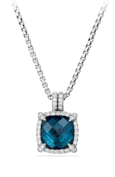 Châtelaine Small Pavé Bezel Pendant Necklace with Diamonds