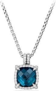 David Yurman Châtelaine Small Pavé Bezel Pendant Necklace with Diamonds