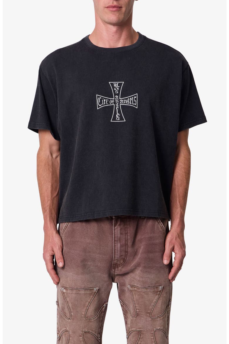 Washed LA Cotton Graphic T-Shirt, Main, color, BLACK