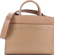 Pre-Owned Bvlgari Embellished Logo Tote Bag Leather Medium
