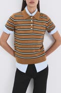 MANGO Stripe Polo Sweater