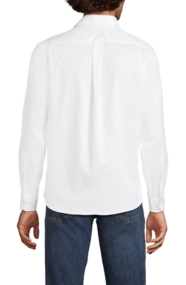 Lands' End Traditional Fit Long Sleeve Travel Kit Shirt, Alternate, color, White