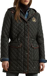 Lauren Ralph Lauren Logo Patch Quilted Coat