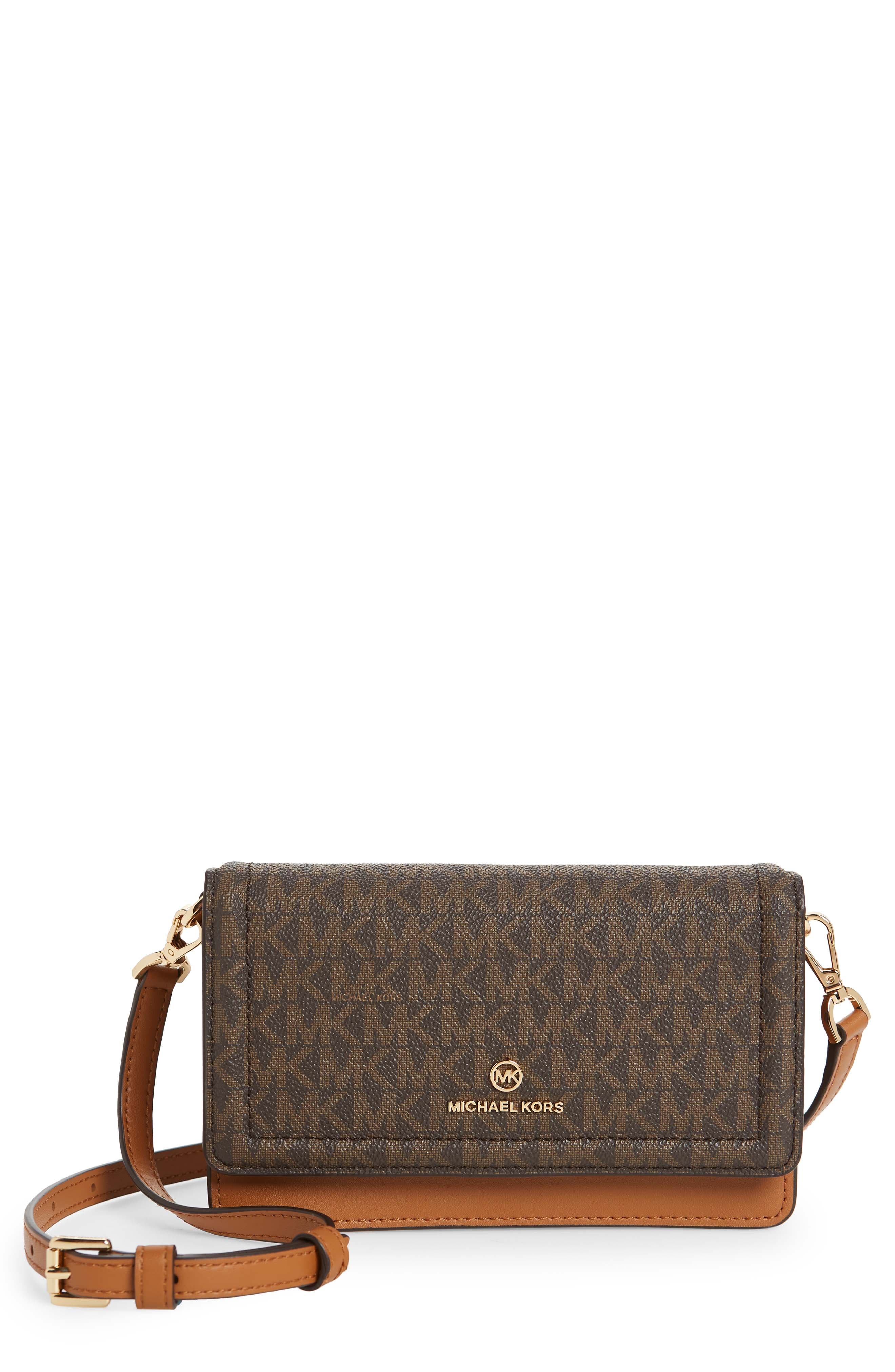 Jet Set Charm Small Phone Crossbody Bag, Main, color, BROWN/ ACORN