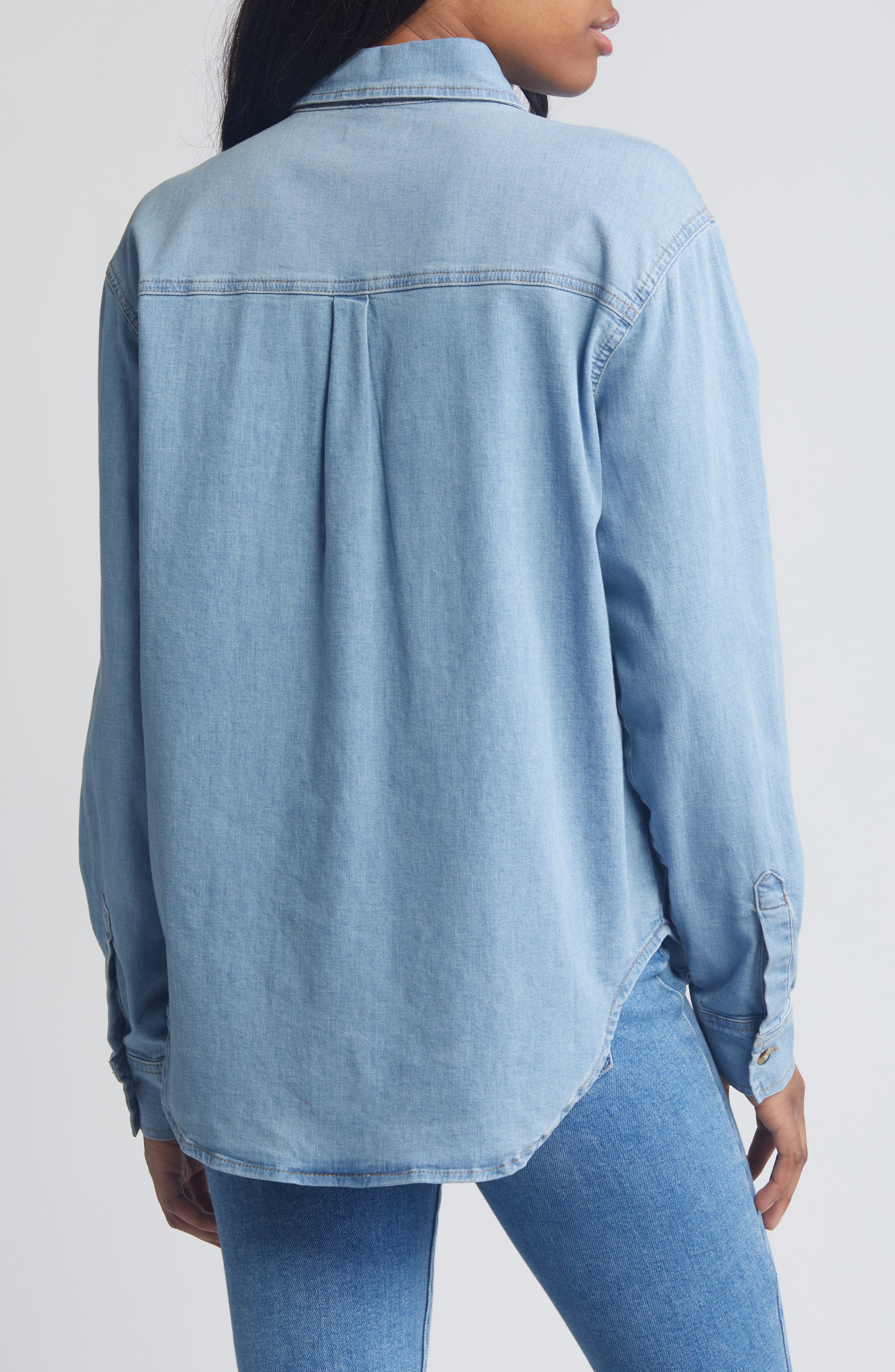 Denim Button-Up Shirt - image 2