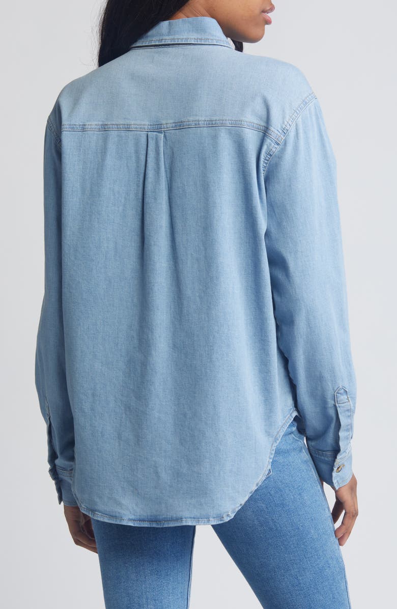 Good American Denim Button-Up Shirt, Alternate, color, Indigo641