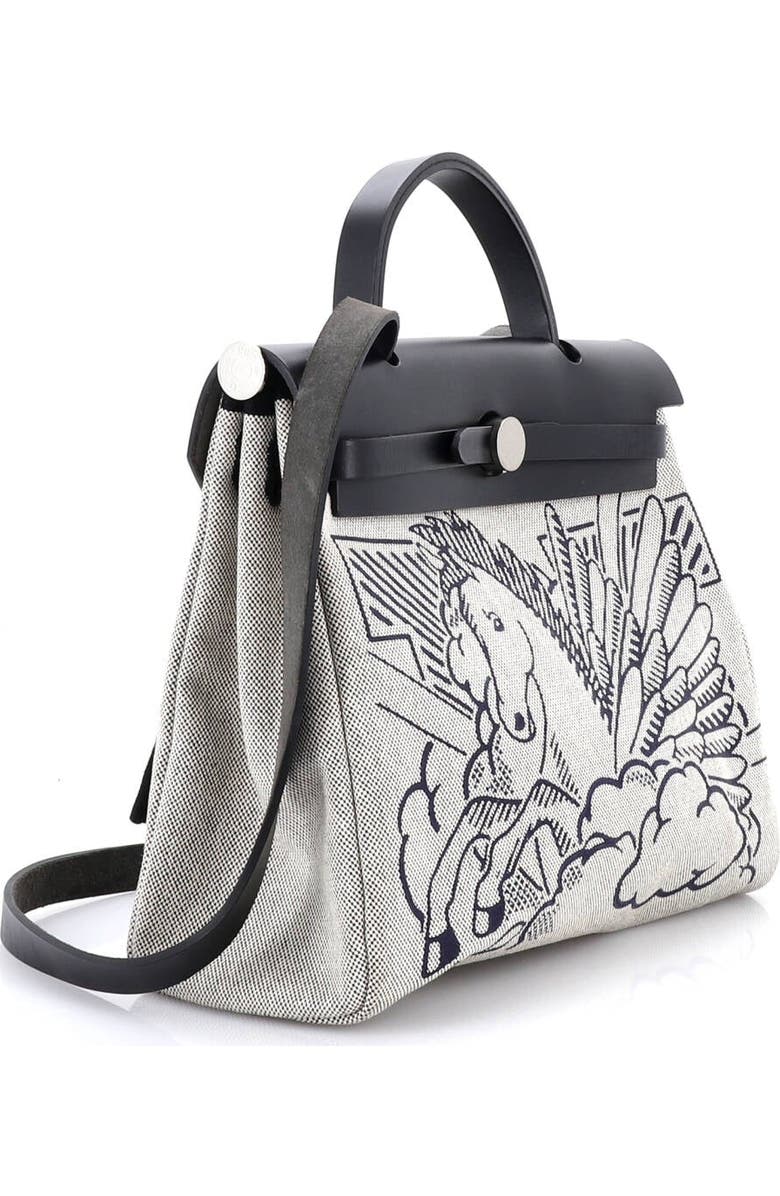 Pre-Owned Hermes Herbag Zip Pegase Pop Toile and Leather 31, Alternate, color, Noir