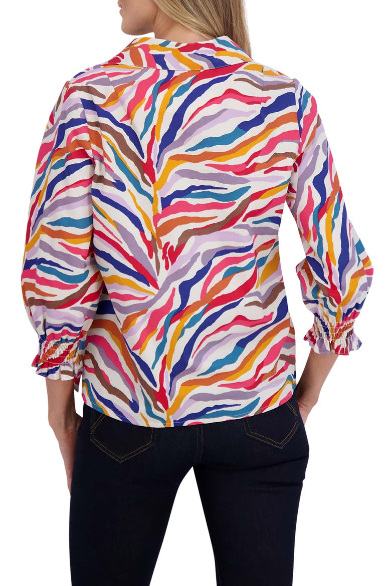 Alexis Zebra Stripe Shirt, Alternate, color, MULTI