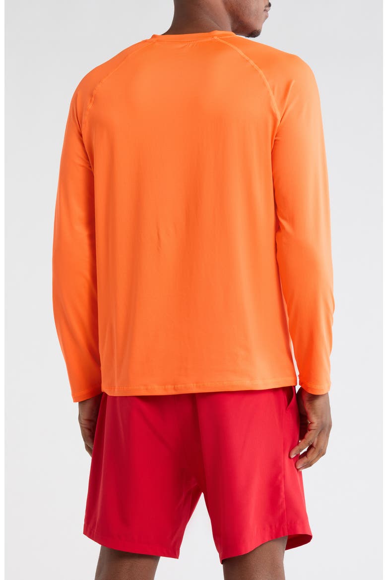 Long Sleeve Rashguard Top, Alternate, color, ORANGE