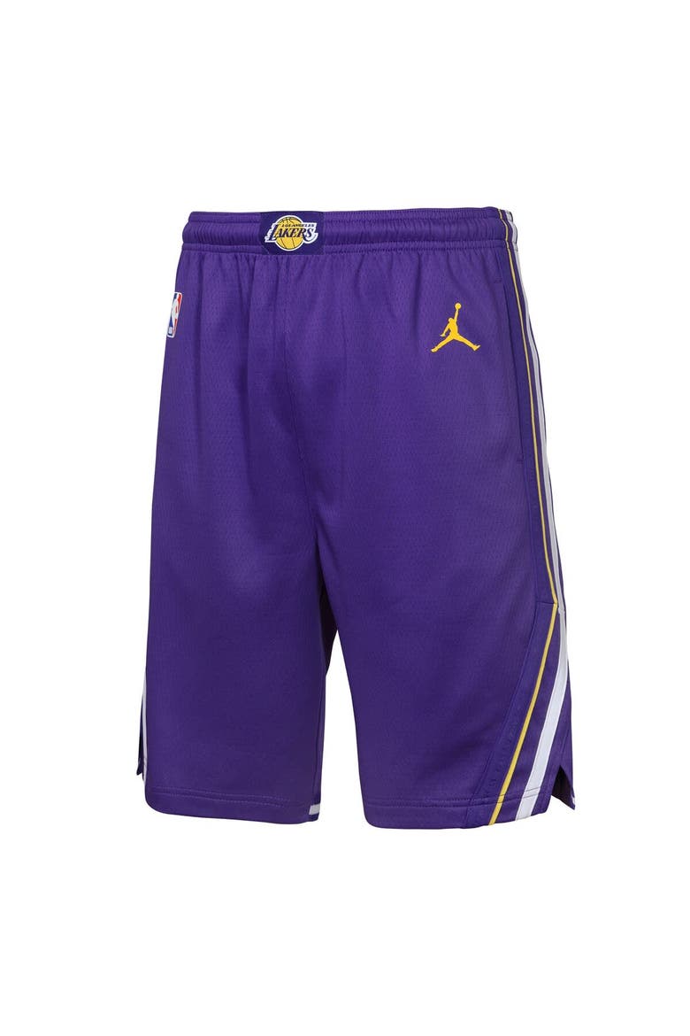 Youth Jordan Brand Purple Los Angeles Lakers Statement Edition Swingman Dri-FIT Shorts, Alternate, color, Purple