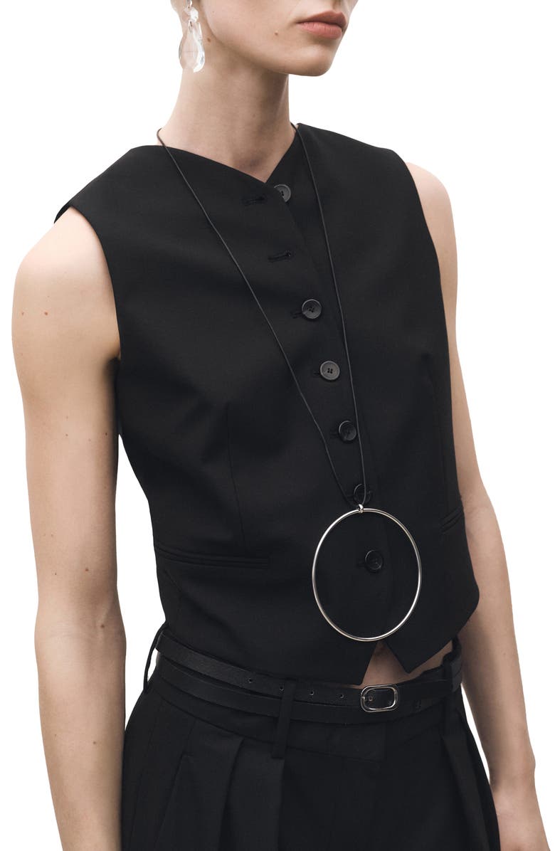 MANGO Suit Vest, Main, color, Black