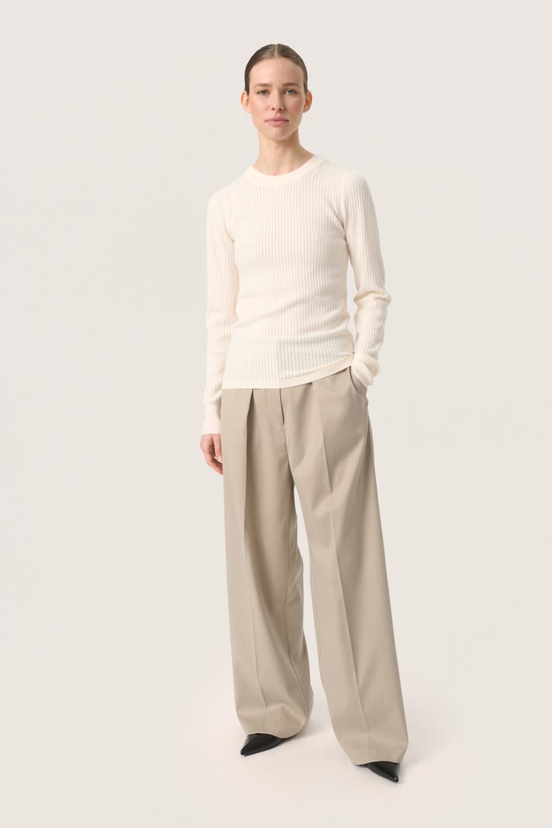 SLSpina Slim Fit Crew Neck Pullover, Alternate, color, Whisper White