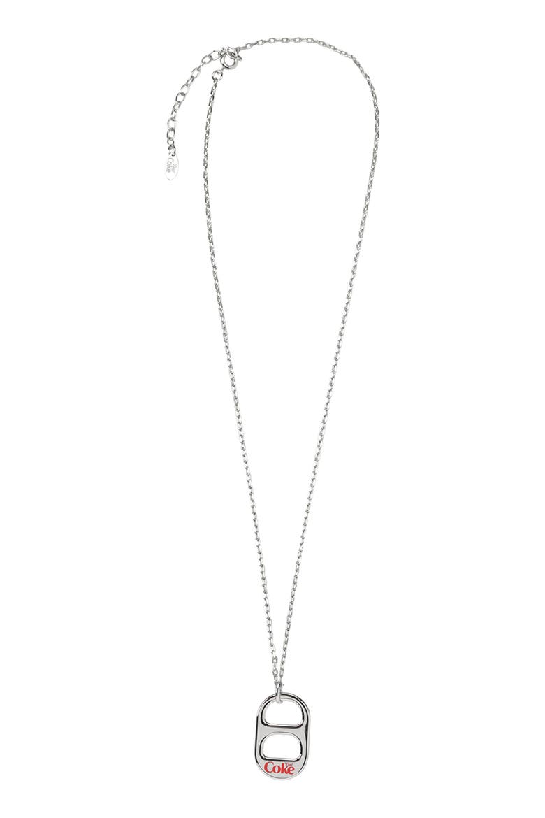 Men's Diet Coke Tab Pendant Necklace, Alternate, color, SILVER