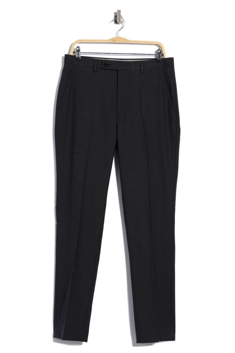 Flat Front Suit Separate Pants, Main, color, DARK GREY WINDOWN