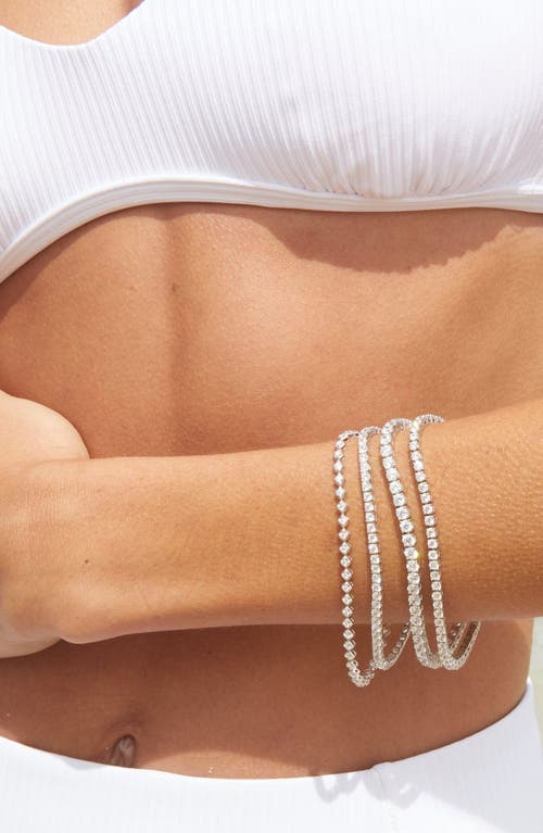 Aurate New York Petite Lab Grown Diamond Tennis Bracelet In Metallic
