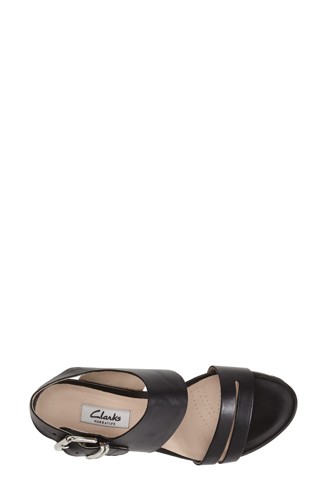 'Perez' Platform Sandal, Alternate, color, BLACK LEATHER
