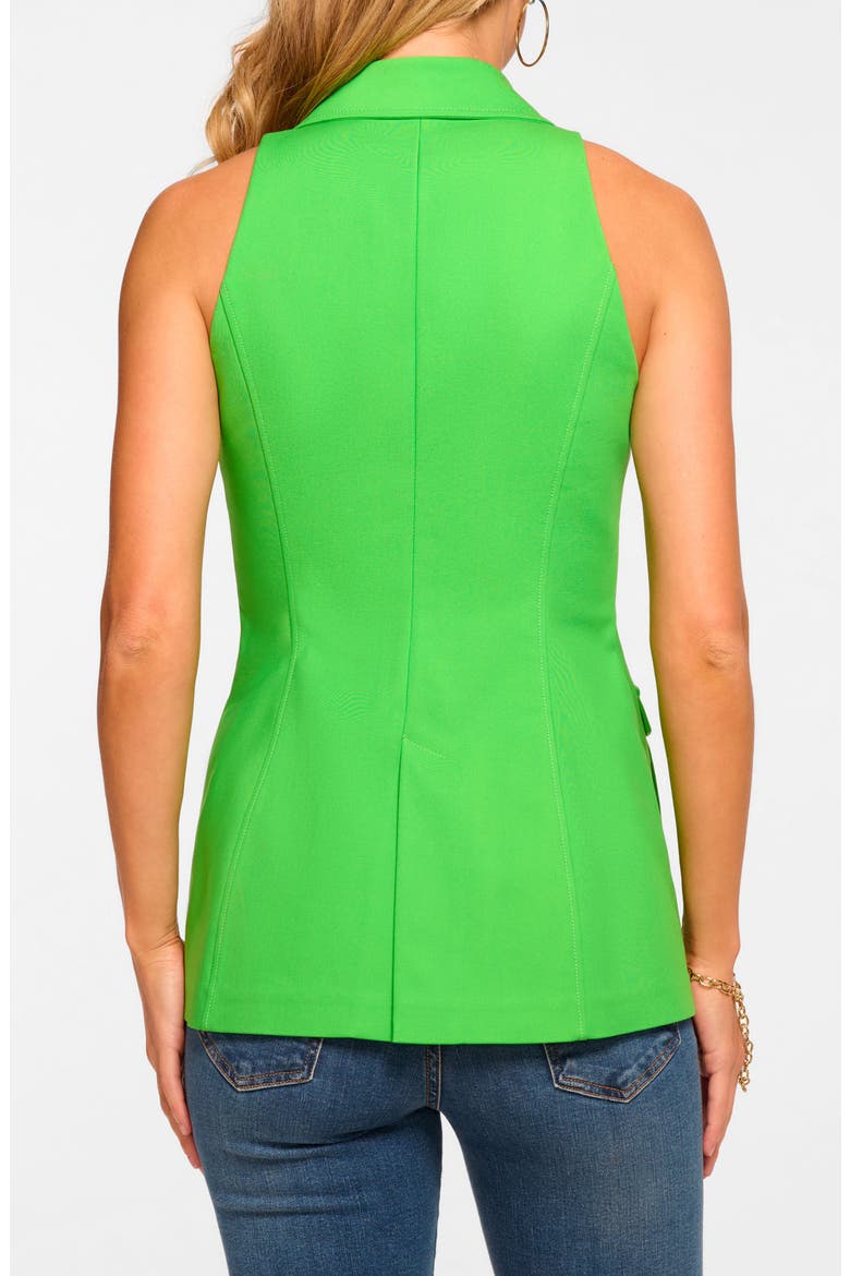 Lisa Tailored Cotton Blend Vest, Alternate, color, TROPIC GREEN