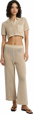 Onia Crochet Knit Wide Leg Pant