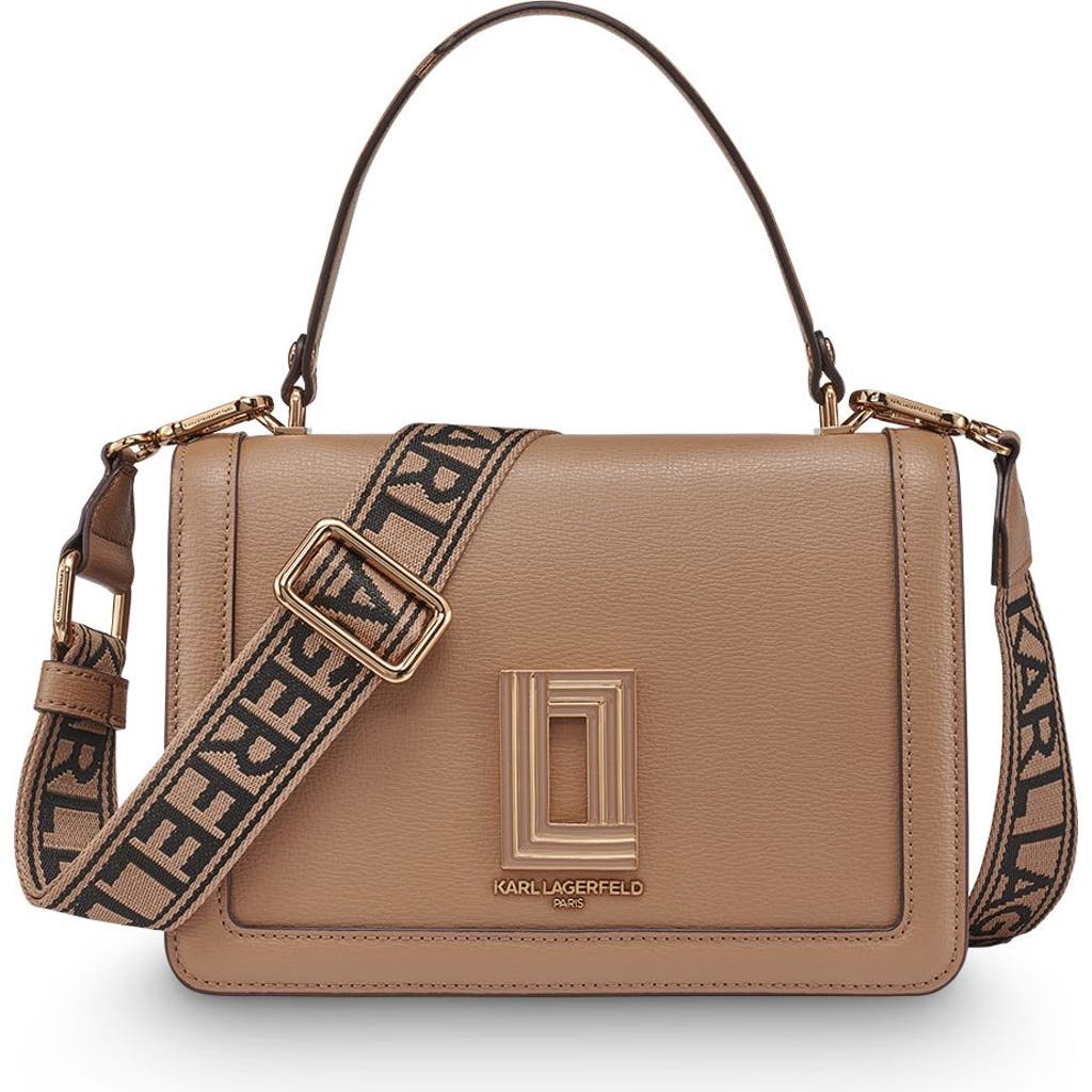 Karl Lagerfeld Paris Simone Front Flap Crossbody In Brown