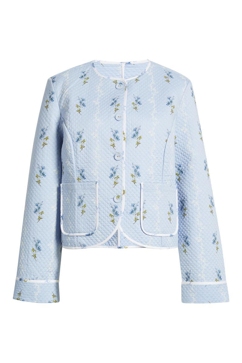 The Rowan Quilted Crop Jacket, Alternate, color, BLUEBELL WALTZ