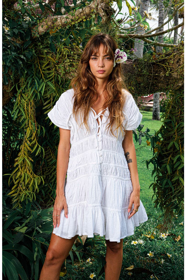 The Srikandi Ruffle Mini Dress, Alternate, color, White